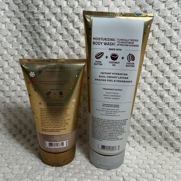 Bath and Body Works Holiday Winter Peach Marshmallow Bundle - Picture 2 of 3